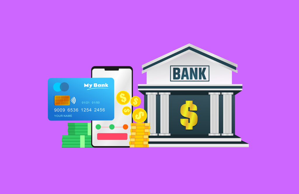 Free bank card online payment illustration